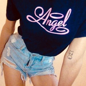 Iconic “Angel” 90s black tee